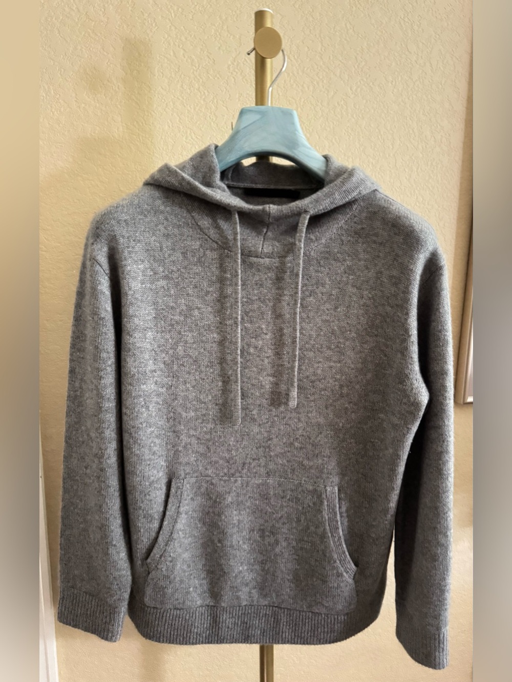 Jenni Kayne 100% Cashmere Fisherman Hoodie Sweater / Heather Gray / Size Small